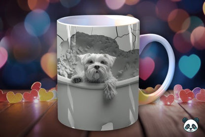 Dogs Bathing 3D Mug Novelty Gift Xmas Idea for pet lovers him or her