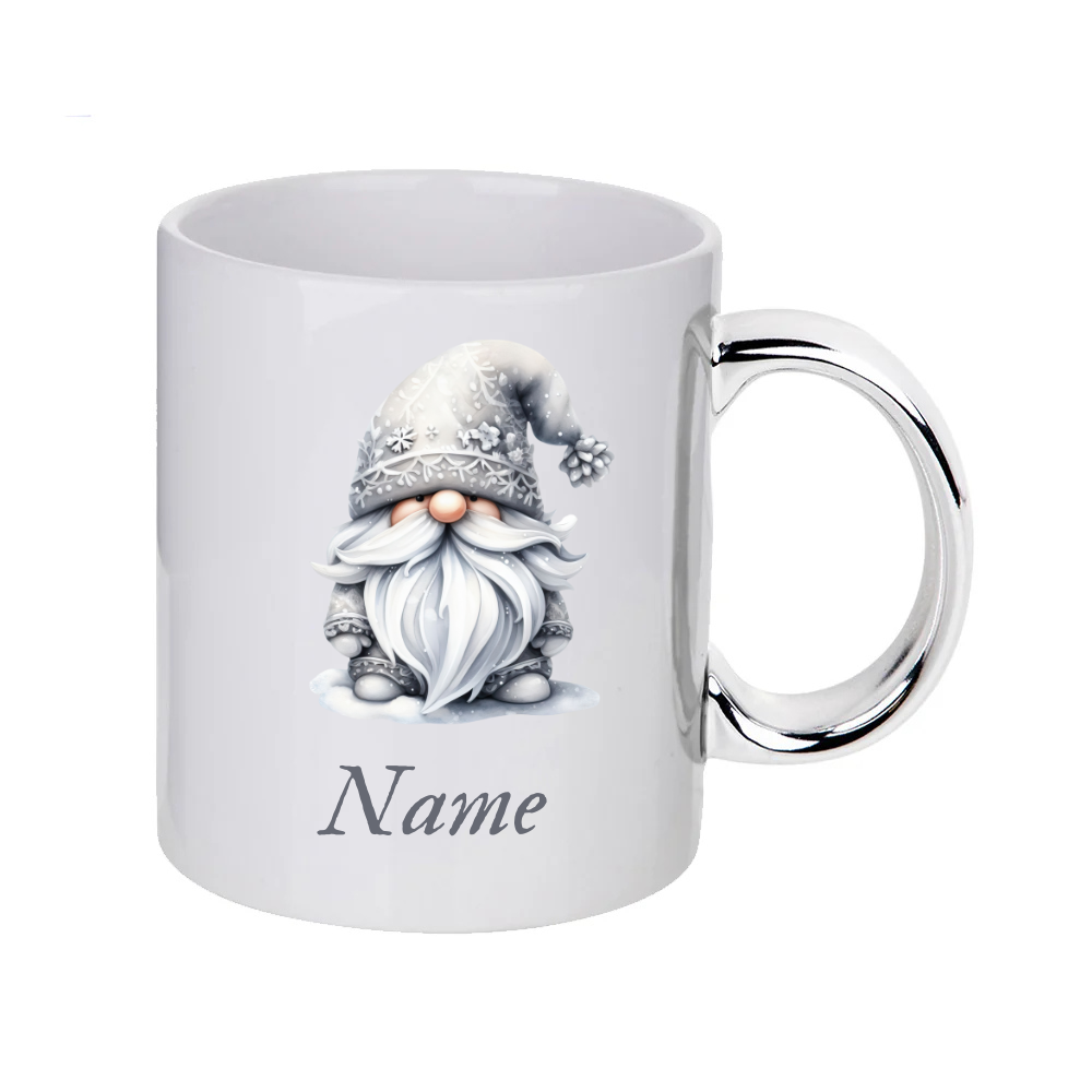 Personalised SILWER Christmas Gnomes Clipart Mug/christmas gift - 13 patterns