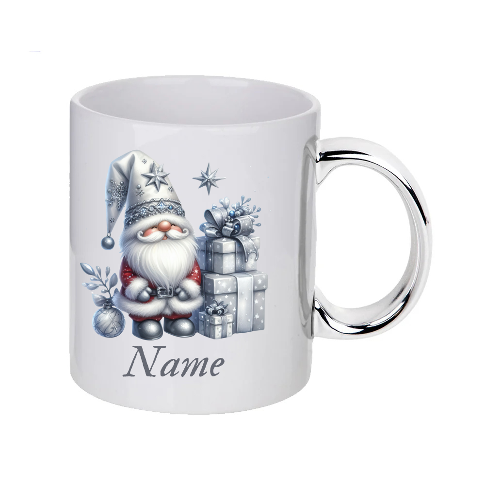 Personalised SILWER Christmas Gnomes Clipart Mug/christmas gift - 13 patterns