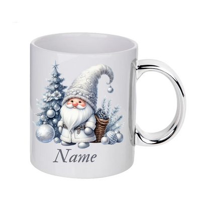 Personalised SILWER Christmas Gnomes Clipart Mug/christmas gift - 13 patterns