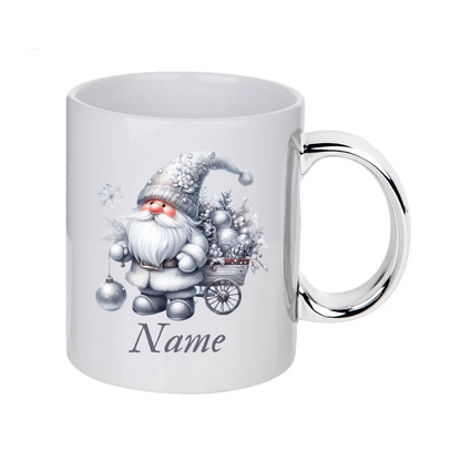 Personalised SILWER Christmas Gnomes Clipart Mug/christmas gift - 13 patterns