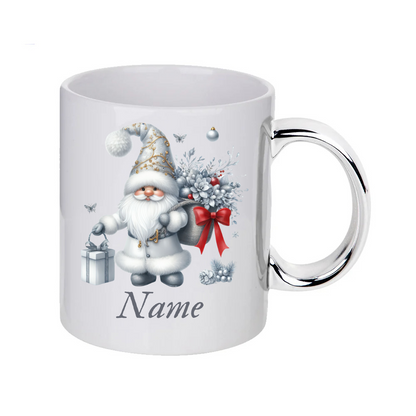 Personalised SILWER Christmas Gnomes Clipart Mug/christmas gift - 13 patterns