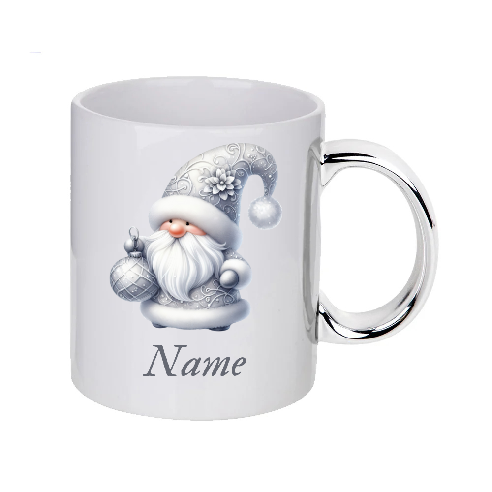 Personalised SILWER Christmas Gnomes Clipart Mug/christmas gift - 13 patterns