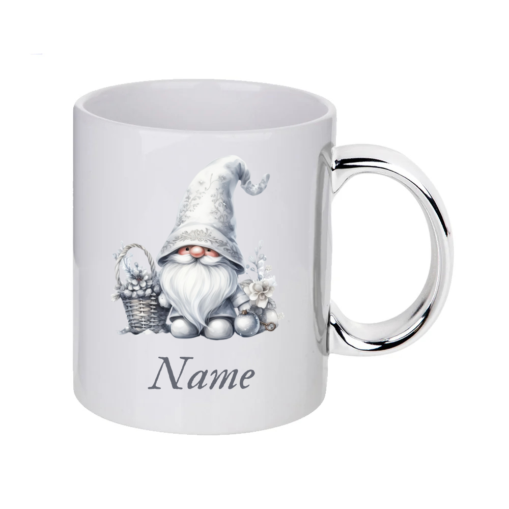 Personalised SILWER Christmas Gnomes Clipart Mug/christmas gift - 13 patterns