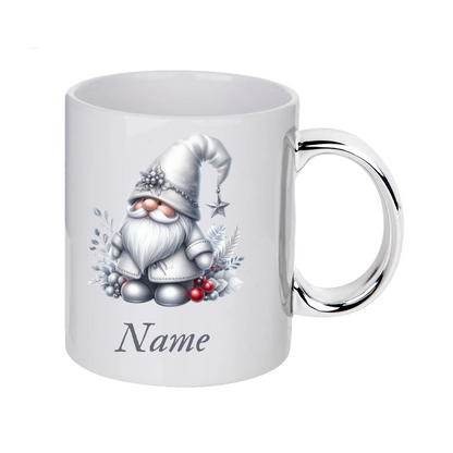 Personalised SILWER Christmas Gnomes Clipart Mug/christmas gift - 13 patterns