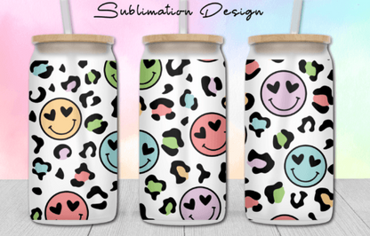 13oz Frosted Glass Tumbler - Kids and Summer Holliday design gifts 12 patterns
