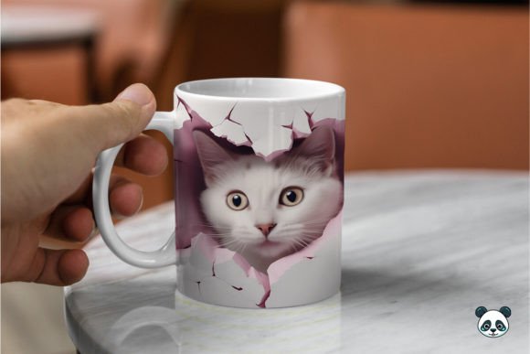 Pink Cat 3D Sublimation Mug - Perfect Gift for Cat Lovers