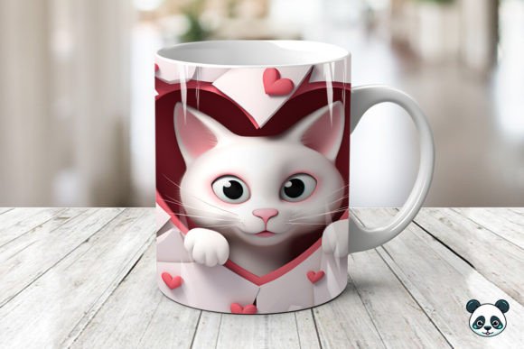 Pink Cat 3D Sublimation Mug - Perfect Gift for Cat Lovers