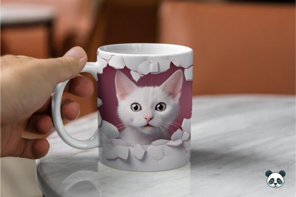 Pink Cat 3D Sublimation Mug - Perfect Gift for Cat Lovers