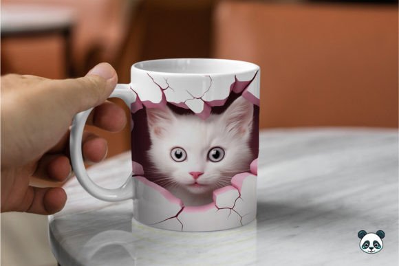 Pink Cat 3D Sublimation Mug - Perfect Gift for Cat Lovers