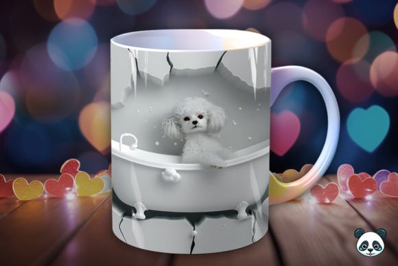 Dogs Bathing 3D Mug Novelty Gift Xmas Idea for pet lovers him or her