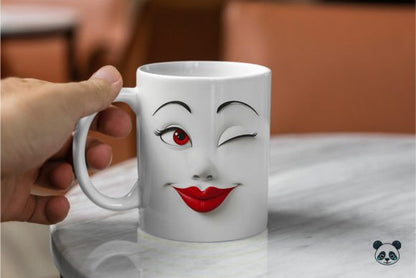 Funny Sarcastic Women Face 3D Mug