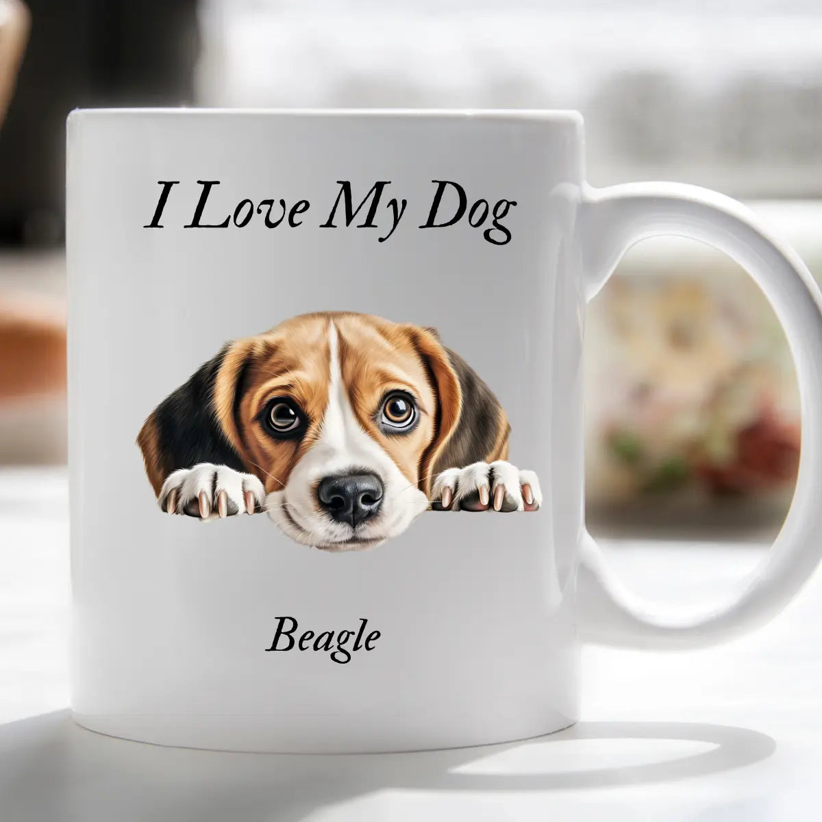 I Love My Peeking Dog Mug Novelty Gift Xmas Idea for pet lovers him or her