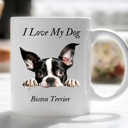 I Love My Peeking Dog Mug Novelty Gift Xmas Idea for pet lovers him or her