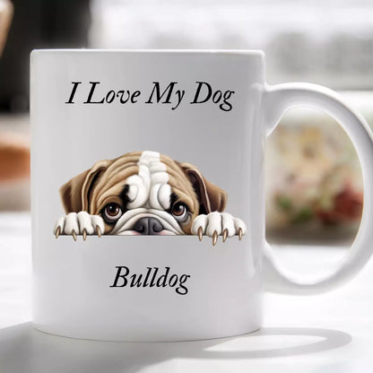 I Love My Peeking Dog Mug Novelty Gift Xmas Idea for pet lovers him or her