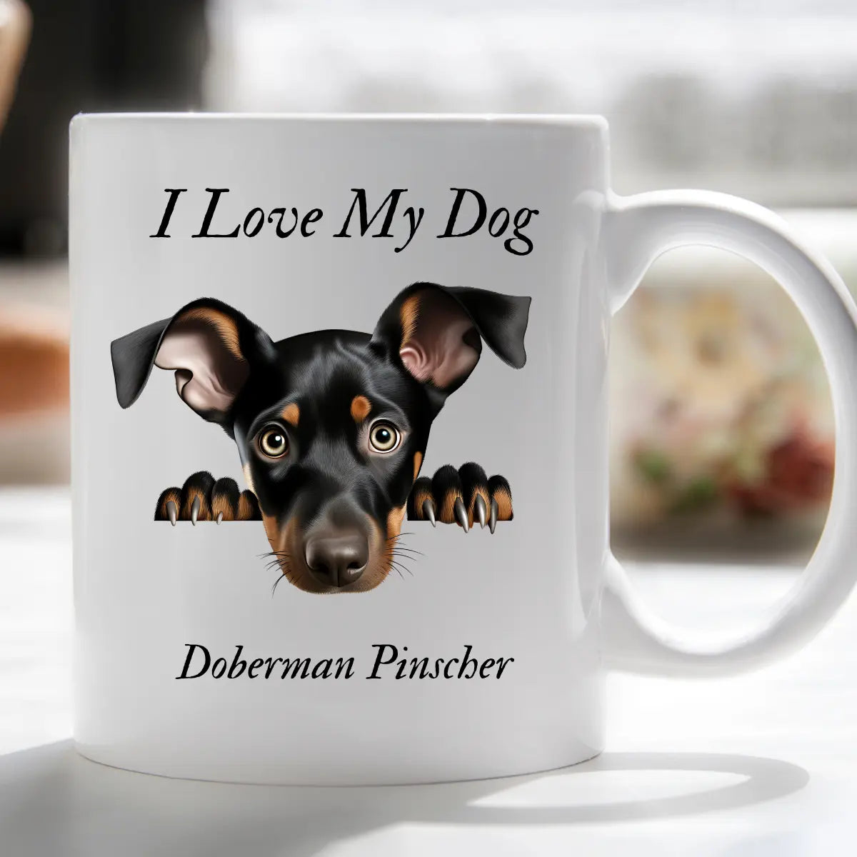 I Love My Peeking Dog Mug Novelty Gift Xmas Idea for pet lovers him or her