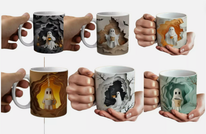 Halloween Ghost Drink Coffee 3D Mug- Perfect Gift