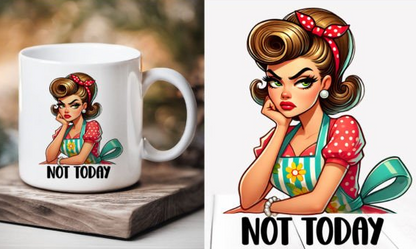 Sarcastic Coffee Mug – Retro Housewife Vibes, Maximum Sass