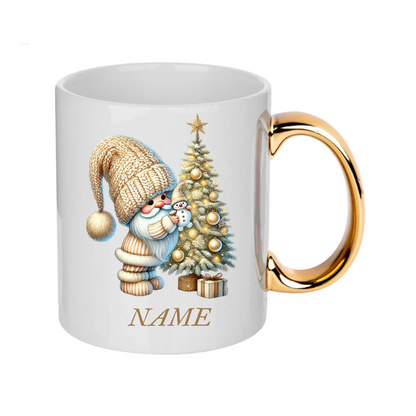 Personalised Gold Christmas Gnomes Clipart Mug/christmas gift - 14 patterns