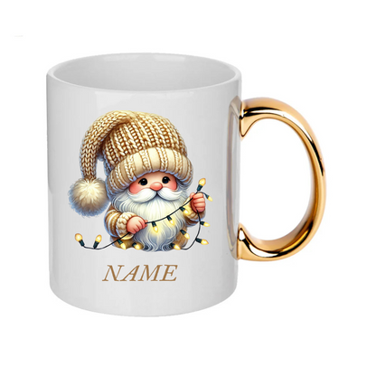 Personalised Gold Christmas Gnomes Clipart Mug/christmas gift - 14 patterns