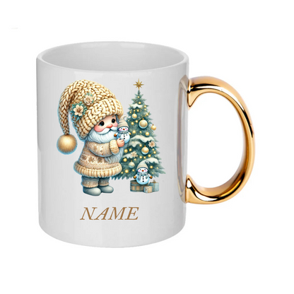 Personalised Gold Christmas Gnomes Clipart Mug/christmas gift - 14 patterns