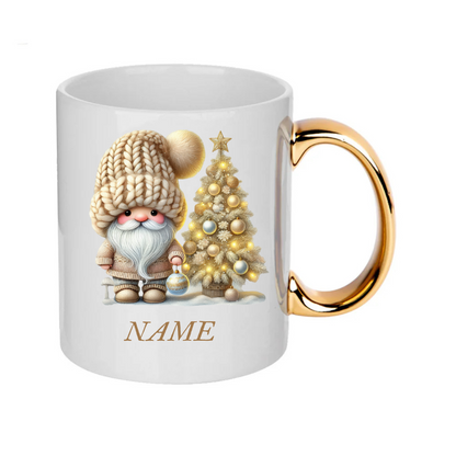 Personalised Gold Christmas Gnomes Clipart Mug/christmas gift - 14 patterns