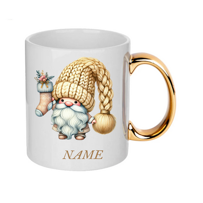 Personalised Gold Christmas Gnomes Clipart Mug/christmas gift - 14 patterns