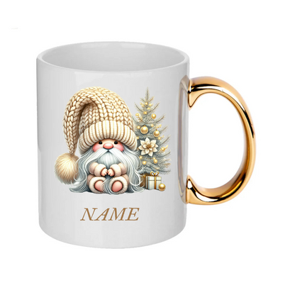 Personalised Gold Christmas Gnomes Clipart Mug/christmas gift - 14 patterns