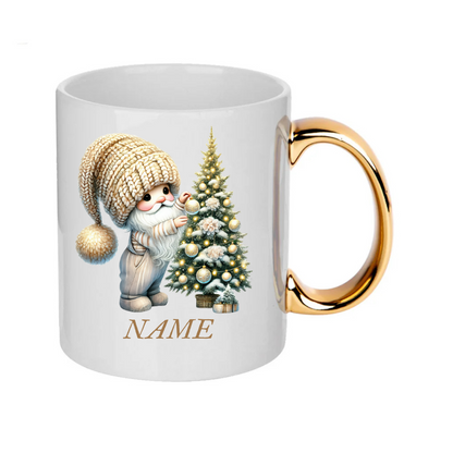 Personalised Gold Christmas Gnomes Clipart Mug/christmas gift - 14 patterns