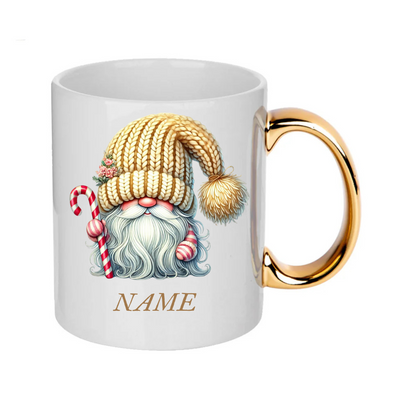 Personalised Gold Christmas Gnomes Clipart Mug/christmas gift - 14 patterns