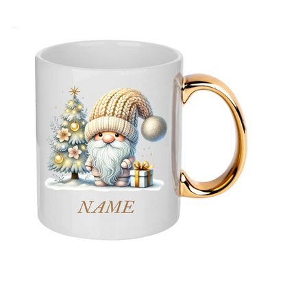 Personalised Gold Christmas Gnomes Clipart Mug/christmas gift - 14 patterns