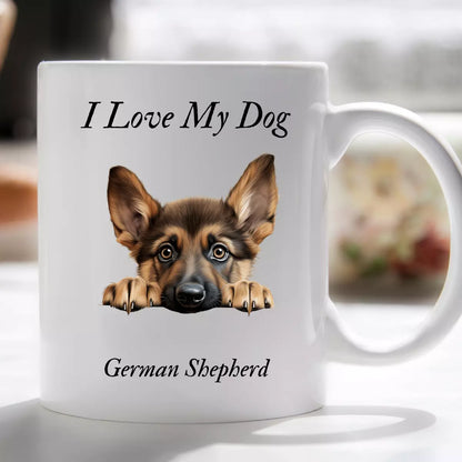 I Love My Peeking Dog Mug Novelty Gift Xmas Idea for pet lovers him or her