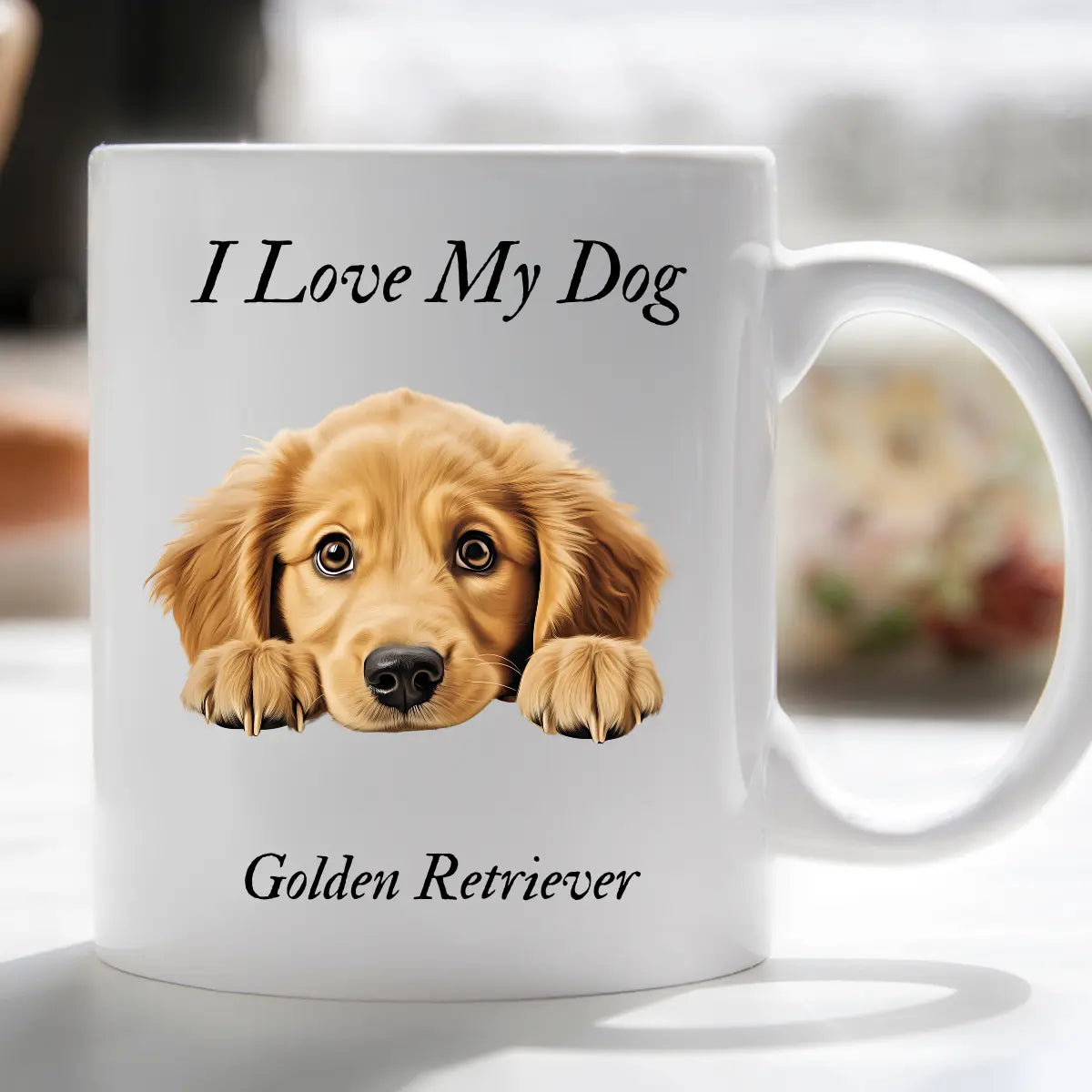 I Love My Peeking Dog Mug Novelty Gift Xmas Idea for pet lovers him or her