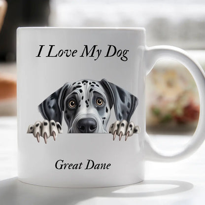 I Love My Peeking Dog Mug Novelty Gift Xmas Idea for pet lovers him or her