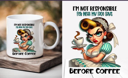 Sarcastic Coffee Mug – Retro Housewife Vibes, Maximum Sass