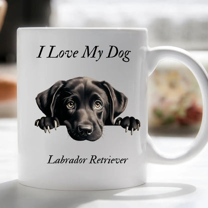 I Love My Peeking Dog Mug Novelty Gift Xmas Idea for pet lovers him or her