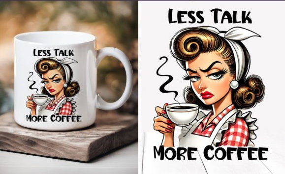 Sarcastic Coffee Mug – Retro Housewife Vibes, Maximum Sass