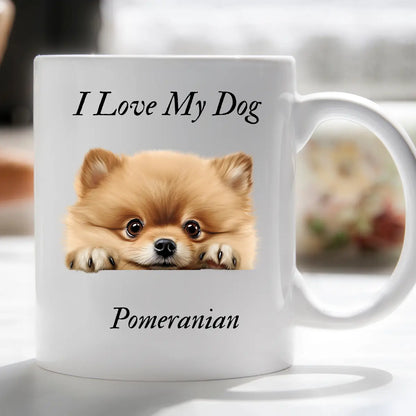 I Love My Peeking Dog Mug Novelty Gift Xmas Idea for pet lovers him or her