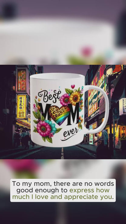 Best Mom Ever Flower Mug Sublimation/Mothers day dishwasher safe 11 oz mug