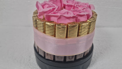 Chocolate  Gift pink  - NERCI sweets ,soaps rouses and candle  size 15cm