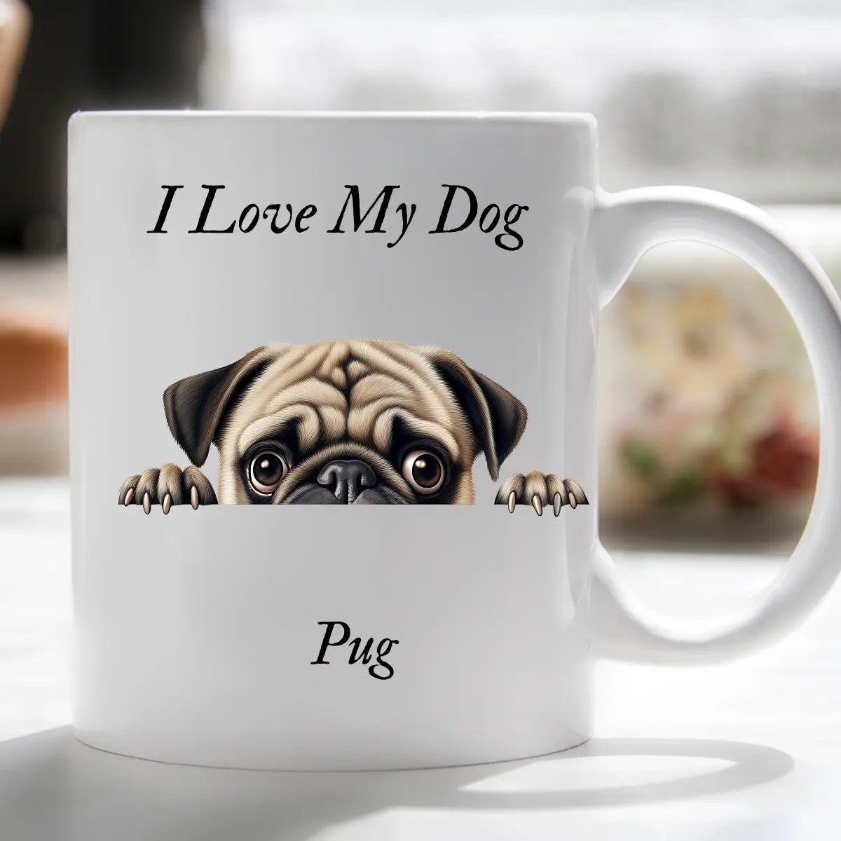 I Love My Peeking Dog Mug Novelty Gift Xmas Idea for pet lovers him or her