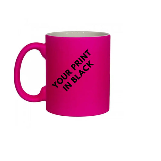 PERSONALISED Neon PINK 11OZ Ceramic Coffee Mug Fluorescent Matt Tea Cup - ANY NAME/TE (Copy)