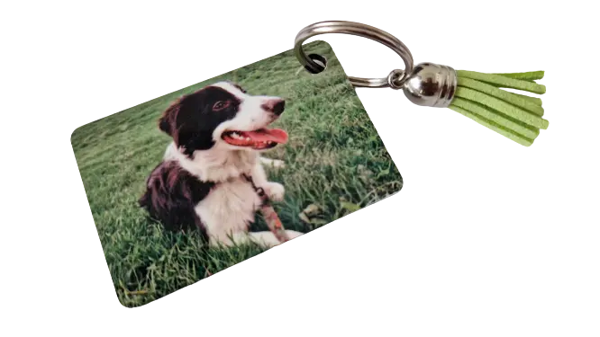 Personalised Photo And Text Keyring Full Colour - rectangle