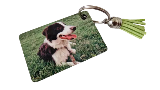 Personalised Photo And Text Keyring Full Colour - rectangle