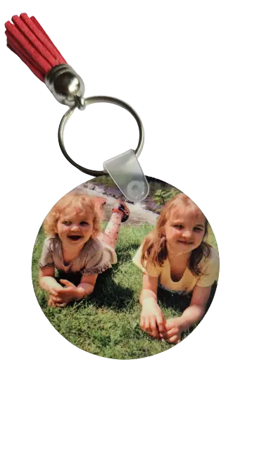 Personalised Photo And Text Keyring Full Colour - Circle