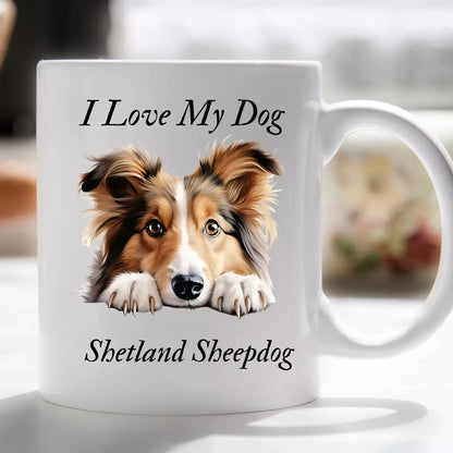 I Love My Peeking Dog Mug Novelty Gift Xmas Idea for pet lovers him or her