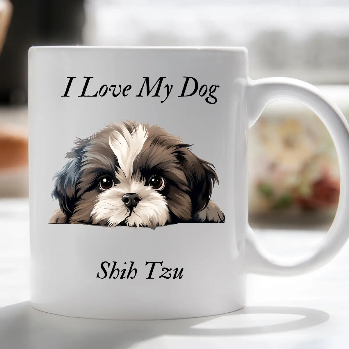 I Love My Peeking Dog Mug Novelty Gift Xmas Idea for pet lovers him or her