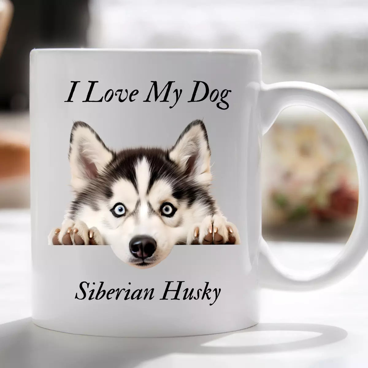 I Love My Peeking Dog Mug Novelty Gift Xmas Idea for pet lovers him or her