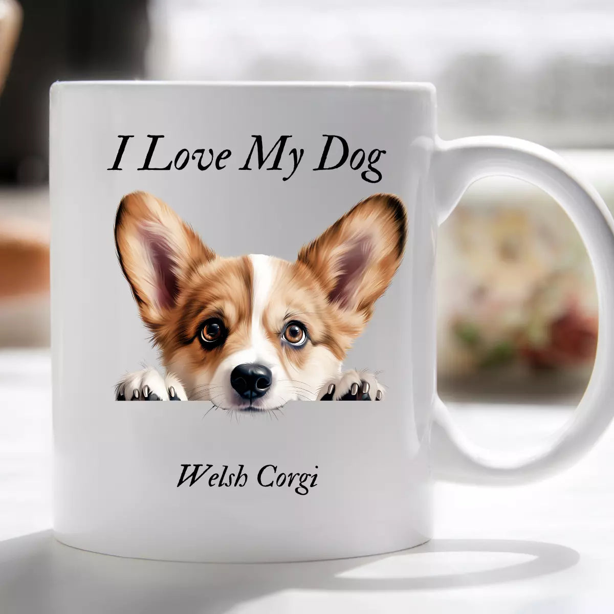 I Love My Peeking Dog Mug Novelty Gift Xmas Idea for pet lovers him or her